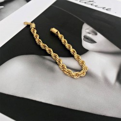 Twisted Bracelet Hip Hop Twist Rope Chain Bracelet for Men and Women