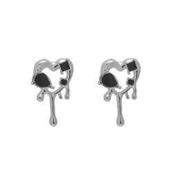 Women's Heart Earrings Individuality Punk Earrings for Girls