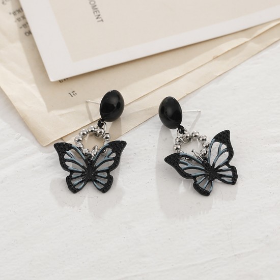 Black Butterfly Dangle Earrings Cute Jewelry Gift for Women