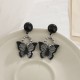 Black Butterfly Dangle Earrings Cute Jewelry Gift for Women