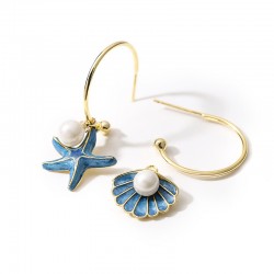 Starfish Seashell Earrings for Women Sea Jewelry for Birthday Gift