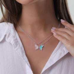 Butterfly Pendant Necklace for 2 BFF Necklace Friendship Necklace for Girls Gift