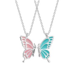 Butterfly Pendant Necklace for 2 BFF Necklace Friendship Necklace for Girls Gift