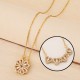 Four Leaf Clover Necklace Lucky Necklace Cute Heart Necklace Open Heart Chain Necklace for Girls