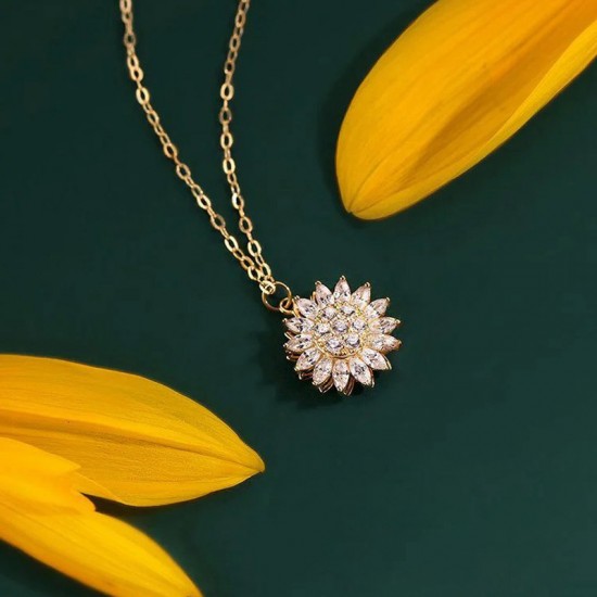 Sunflower Necklace Sunshine Flowers Pendant Necklace for Women Gift