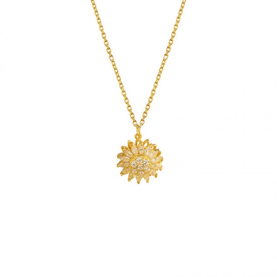 Sunflower Necklace Sunshine Flowers Pendant Necklace for Women Gift