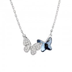 Cute Butterfly Necklace Crystal Butterfly Pendant Necklace for Women and Girls