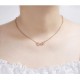 Rose Gold Pendant Necklace with Rhinestones Simple Ring Necklace for Women