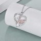 Necklace with Letters for Mom Heart-Shaped Pendant Necklace with Rhinestones Mothers  Day Gift