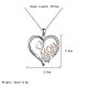 Necklace with Letters for Mom Heart-Shaped Pendant Necklace with Rhinestones Mothers  Day Gift