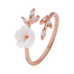 Handmade Flower Ring Adjustable Crystal Ring for Women Girls Jewelry Gifts