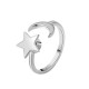 Cute Star Moon Ring Silver Open Finger Ring Jewelry Gift for Women