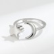 Cute Star Moon Ring Silver Open Finger Ring Jewelry Gift for Women