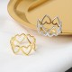 Wave Heart Openwork Ring Gold Stackable Finger Ring Cute Ring for Women