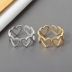 Wave Heart Openwork Ring Gold Stackable Finger Ring Cute Ring for Women