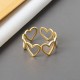 Wave Heart Openwork Ring Gold Stackable Finger Ring Cute Ring for Women