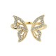 Butterfly Ring with Rhinestones Open Finger Ring for Women Girls Jewelry Gift