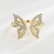 Butterfly Ring with Rhinestones Open Finger Ring for Women Girls Jewelry Gift